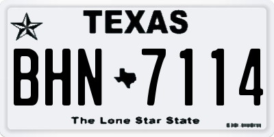 TX license plate BHN7114