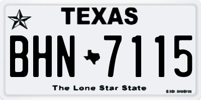 TX license plate BHN7115