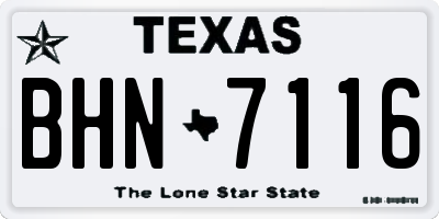TX license plate BHN7116