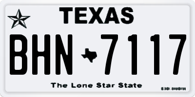 TX license plate BHN7117