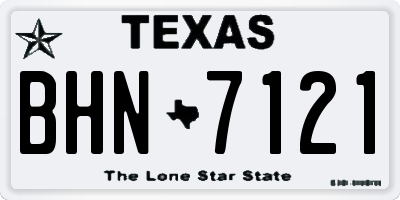 TX license plate BHN7121