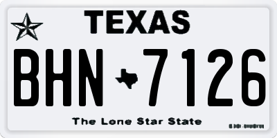 TX license plate BHN7126