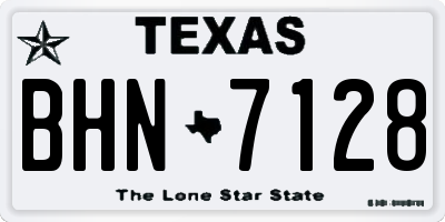TX license plate BHN7128