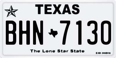 TX license plate BHN7130