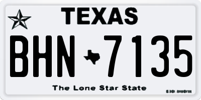 TX license plate BHN7135
