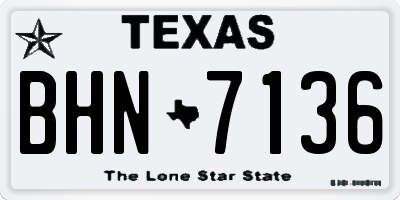 TX license plate BHN7136