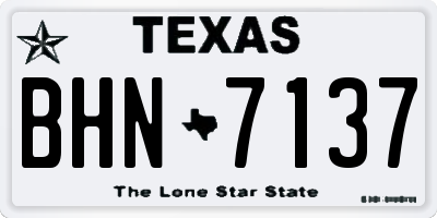 TX license plate BHN7137