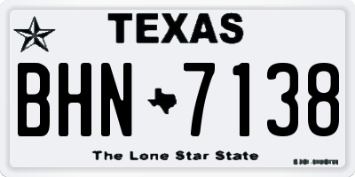TX license plate BHN7138