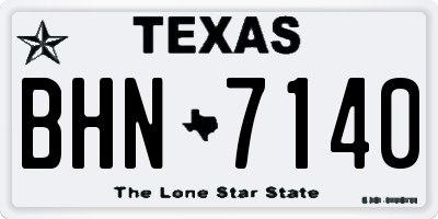 TX license plate BHN7140