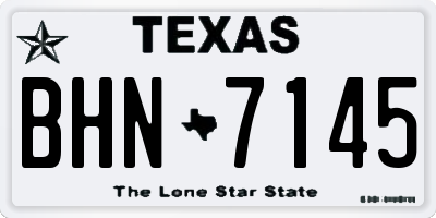 TX license plate BHN7145