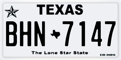 TX license plate BHN7147