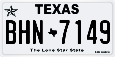 TX license plate BHN7149