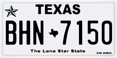 TX license plate BHN7150