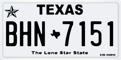 TX license plate BHN7151