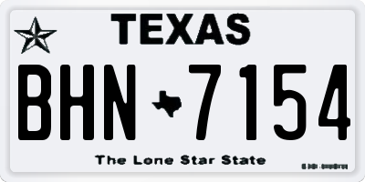 TX license plate BHN7154
