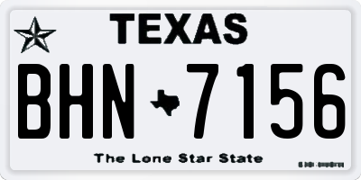 TX license plate BHN7156