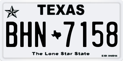 TX license plate BHN7158