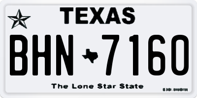 TX license plate BHN7160