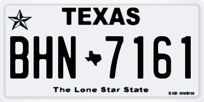 TX license plate BHN7161