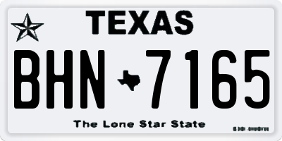 TX license plate BHN7165