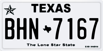 TX license plate BHN7167