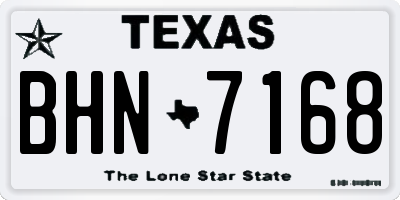 TX license plate BHN7168