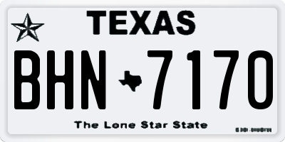 TX license plate BHN7170