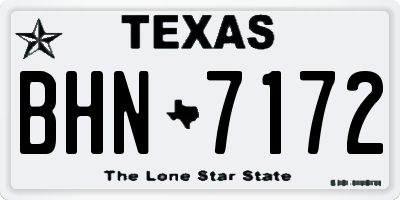 TX license plate BHN7172