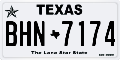 TX license plate BHN7174