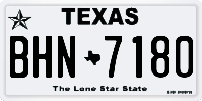 TX license plate BHN7180