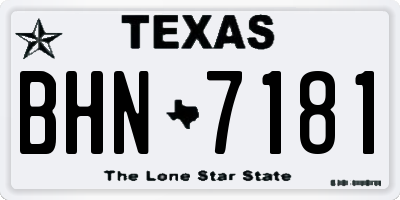 TX license plate BHN7181