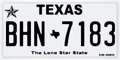 TX license plate BHN7183