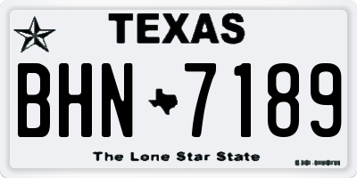 TX license plate BHN7189