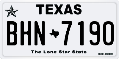 TX license plate BHN7190