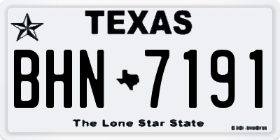 TX license plate BHN7191