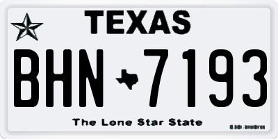 TX license plate BHN7193