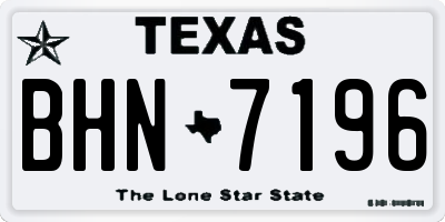 TX license plate BHN7196