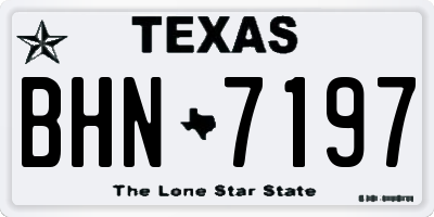 TX license plate BHN7197