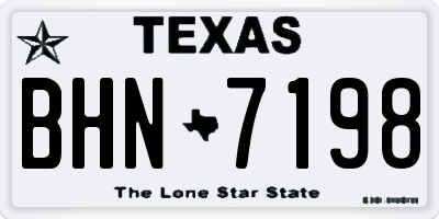 TX license plate BHN7198