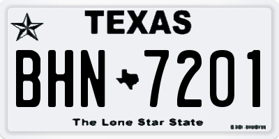 TX license plate BHN7201