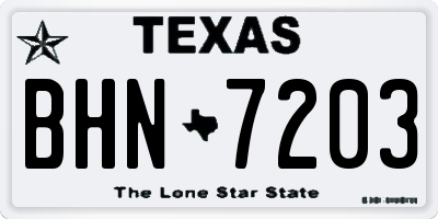 TX license plate BHN7203