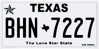 TX license plate BHN7227