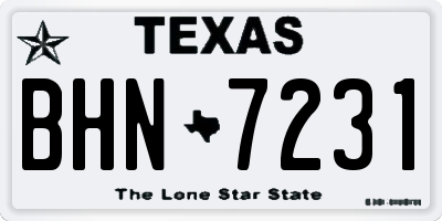 TX license plate BHN7231