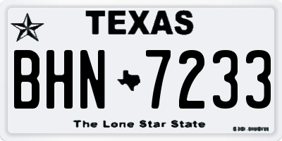 TX license plate BHN7233