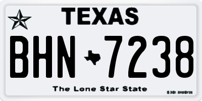 TX license plate BHN7238