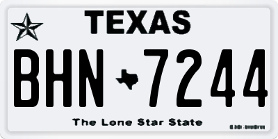 TX license plate BHN7244