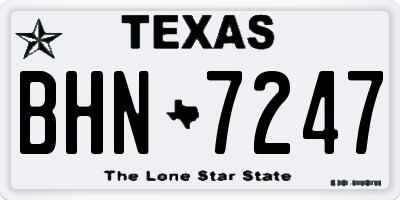 TX license plate BHN7247