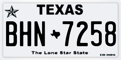 TX license plate BHN7258