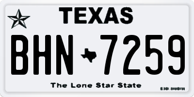 TX license plate BHN7259