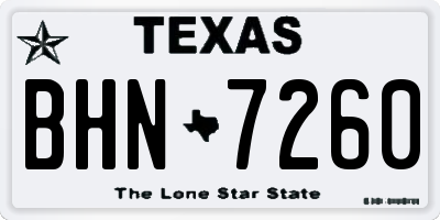 TX license plate BHN7260